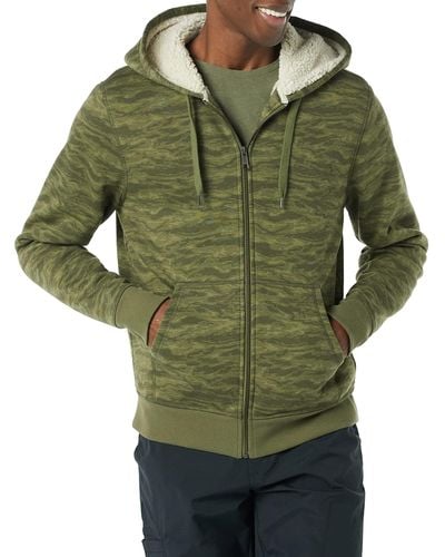 Amazon Essentials Sherpa-lined Full-zip Hooded Fleece Sweatshirt - Green