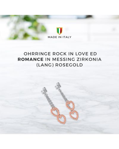 Nomination Ohrringe – Schmetterlingsverschluss – Halskette aus Messing und Zirkonia mit Herzanhänger – hergestellt in Italien – 5 - Weiß