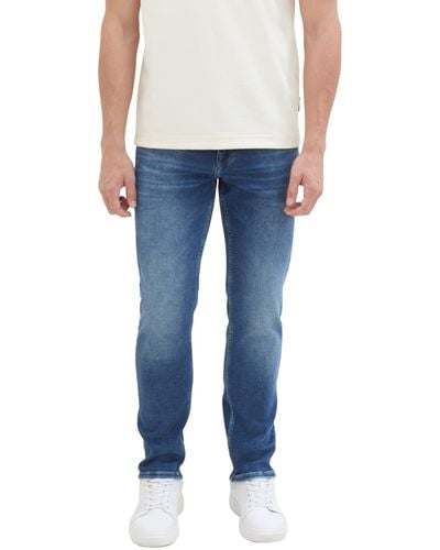 Tom Tailor 1037637 Josh Regular Slim Jogg-Jeans Sweat hohem Stretch - Blau