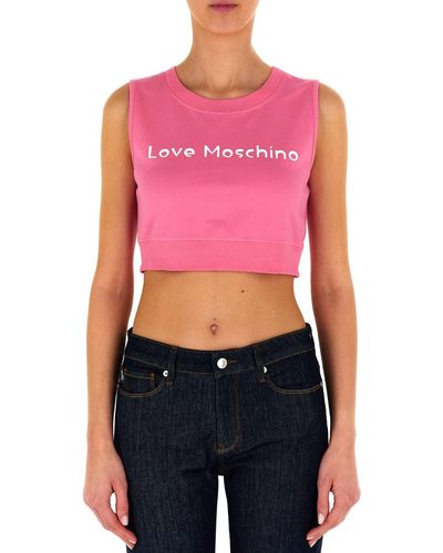 Love Moschino Cropped Top - Rosa