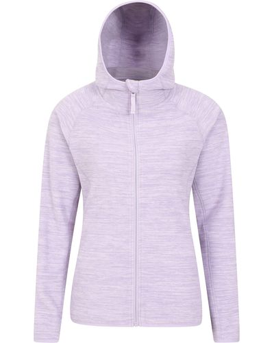 Mountain Warehouse Lleyn Melange Womens Fleece Jacket - Breathable, Antipill Ladies Spring Summer Coat, Full Zip, Durable Fleece - Purple