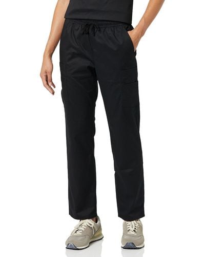 Amazon Essentials Pantalones sanitarios elásticos con tejido secado rápido - Negro