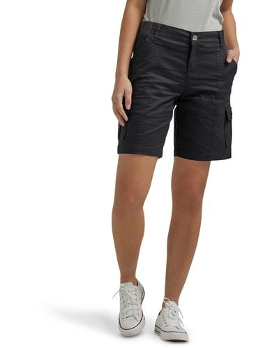 Lee Jeans Plus Size Flex-to-go Mid-rise Relaxed Fit Cargo Bermuda Short - Blue