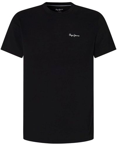 Pepe Jeans Solid Short Sleeve T-shirt Pyjama S Black