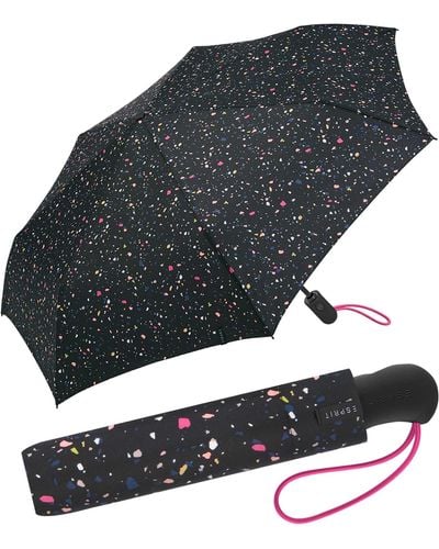 Esprit Easymatic Parapluie de poche avec imprimé floral - Noir