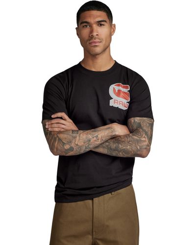 G-Star RAW Camiseta Shadow Graphic Slim Para Hombre - Negro