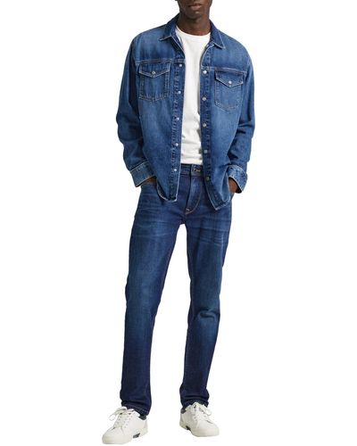 Pepe Jeans Stretch Tapered Pm207390 Jeans - Blue