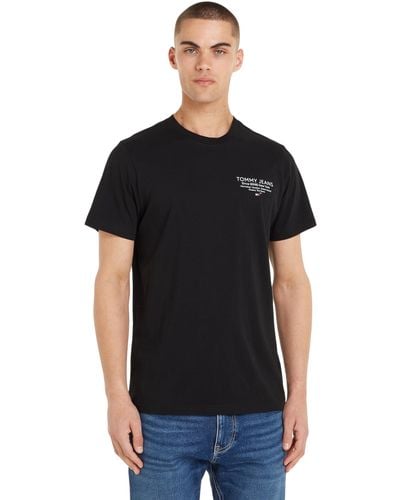 Tommy Hilfiger T-Shirt Kurzarm Essential Graphic Tee Slim Fit - Schwarz