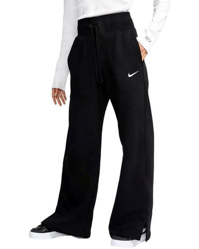 Nike DQ5615-010 W NSW PHNX FLC HR Pant Wide Pantaloni Sportivi Black/Sail L - Nero
