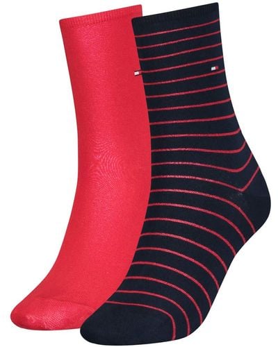 Tommy Hilfiger Small Stripe Socks - Rouge