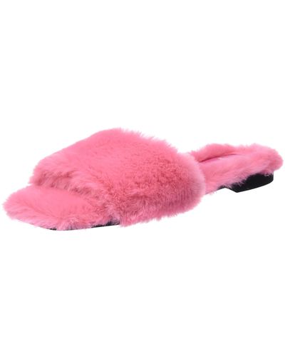 HUGO Lola Slipper-Fur Hausschuh Dark Pink658 41