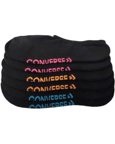 Converse S No Show Socks 3 Pack Half Cushion Ultra Low Made For Chucks Shoe Size 6-10 - Schwarz