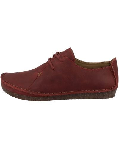 Clarks Janey Mae Derby Lace-up Shoes - Red