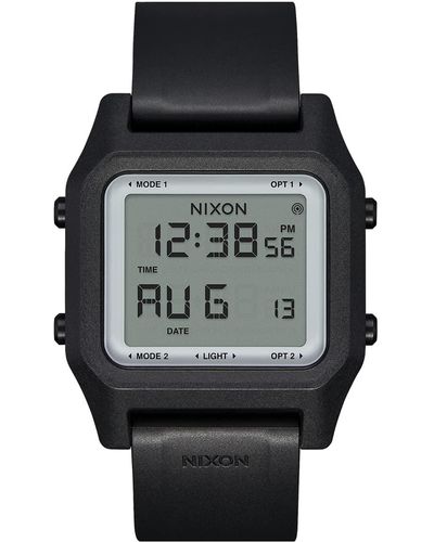 Nixon Digital LCD-Digitalmodul Uhr mit Silikon Armband A1309867-00 - Schwarz