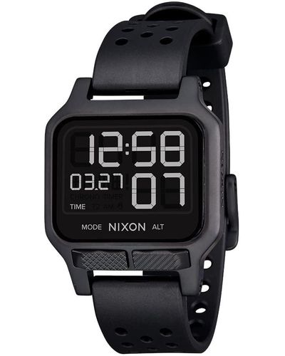 Nixon Digital LCD-Digitalmodul Uhr mit Silikon Armband A1320001-00 - Schwarz