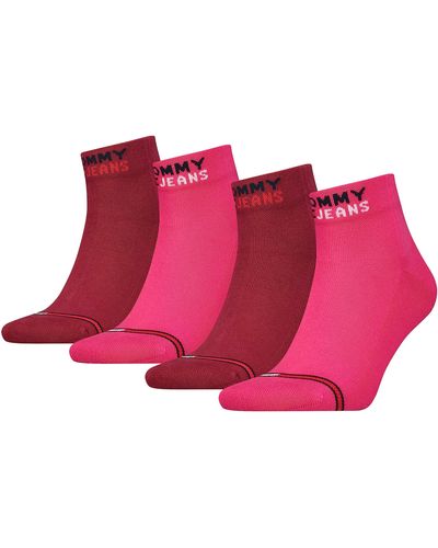 Tommy Hilfiger Tommy Jeans Sport Quarts de Chaussettes - Rose