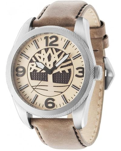Timberland Bolton orologio Uomo Analogico Al quarzo con cinturino in Pelle di vitello 14770JS-07 - Metallizzato