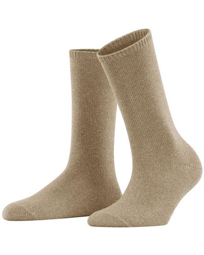 Esprit Glitter Boot W So Wool Viscose Cashmere Plain 1 Pair Socks - Natural