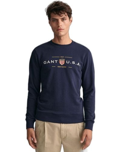 GANT D1. Banner Shield C-Neck Sweatshirt - Blau