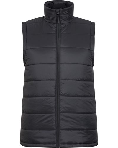 Mountain Warehouse Water-resistant Sleeveless Jacket With Padded Insulation & Central Zip - For Autumn - Black
