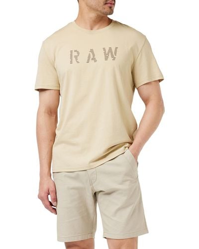 G-Star RAW Holorn Graphic Crew Neck Short Sleeve T-shirt - Natural