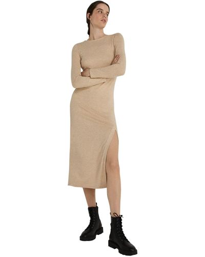 Springfield Midi-jurk Met Snit - Zwart