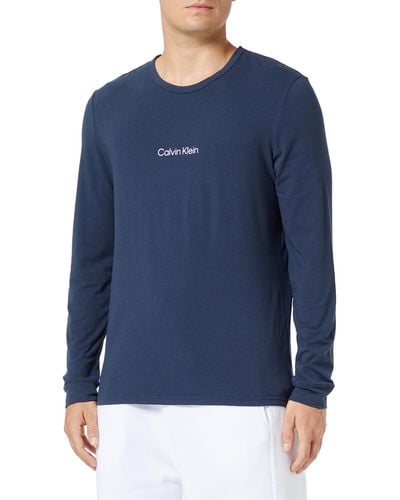 Calvin Klein Sweatshirt L/s Crew Neck No Hood - Blue