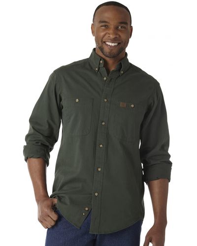Wrangler Riggs Workwear Camicia da lavoro a maniche lunghe in twill Logger - Verde