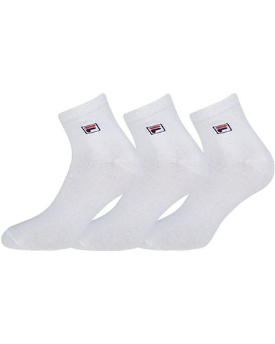 Fila F9303 Quarter Plain Socks 43/46 Calze - Bianco