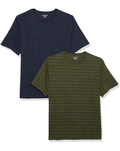 Amazon Essentials Camiseta de Cuello a la Caja de ga Corta y Ajuste Entallado Hombre - Verde