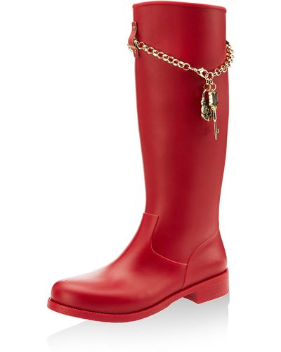 Love Moschino Key To Love Boots - Red