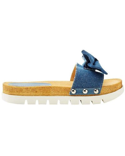 Esprit Polly Bow Slide Mules - Blue