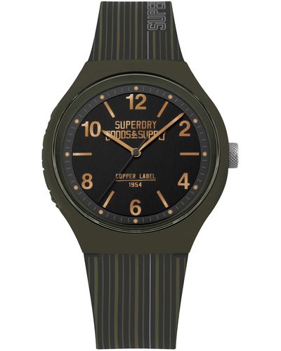Superdry Analog Quarz Uhr mit Silikon Armband SYG252N - Schwarz