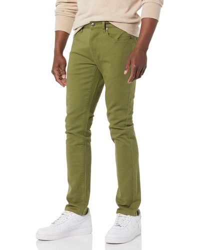 Amazon Essentials Pantalón Vaquero Elástico de Ajuste Ceñido Hombre - Verde