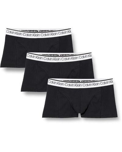 Calvin Klein Pack de 3 bóxers de hombre 3 PK Low Rise Trunk con stretch - Negro