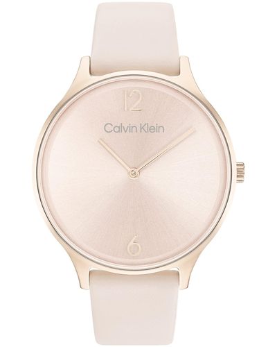 Calvin Klein Montre Analogique à Quartz pour avec Bracelet milanais en Acier Inoxydable argenté - 25200001 - Blanc