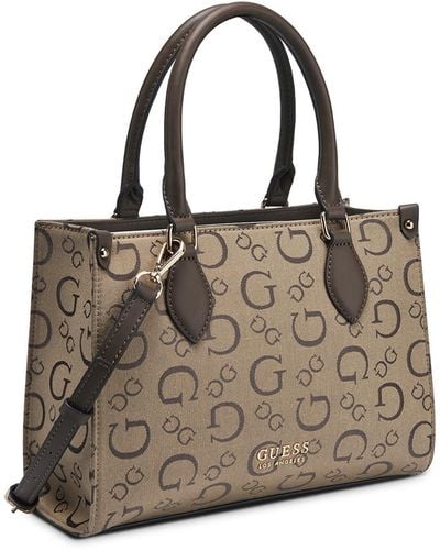 Guess Oak Park Enlarged Print Small Carryall - Brown
