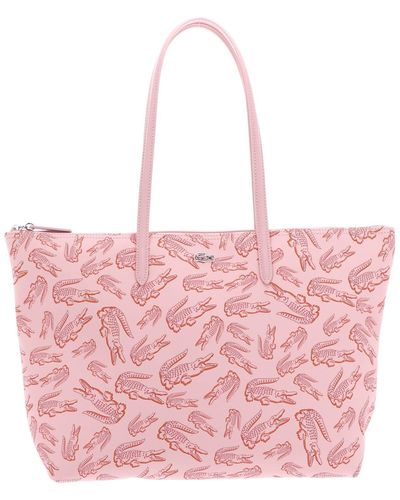 Lacoste L.12.12 Concept Seasonal Shopping Bag All Over 80 ́s Nymphea - Rose