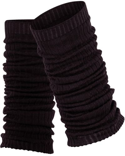 FALKE Stulpen Cross Knit Biologische Baumwolle Wolle warm einfarbig 1 Paar - Schwarz