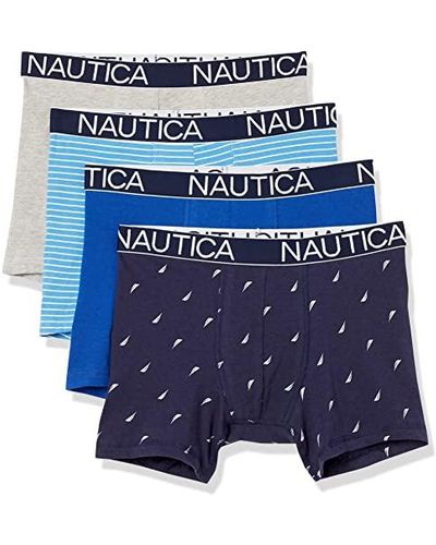 Nautica Cotton Stretch 4 Pack Boxer Brief - Blue