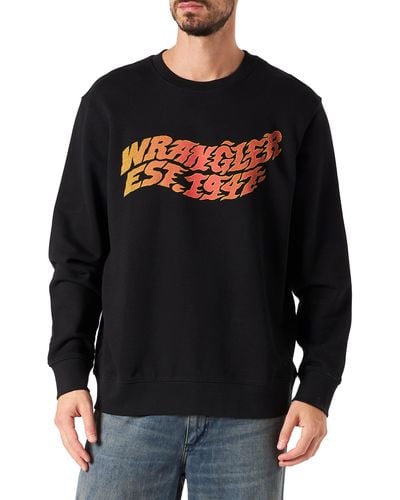 Wrangler Graphic Crew Sweatshirt - Schwarz