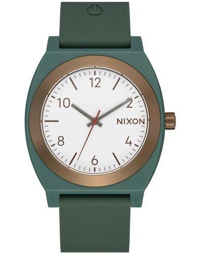 Nixon Analog Japanisches Quarzwerk Uhr mit Silikon Armband A1361-5204-00 - Grün