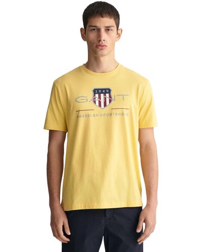GANT Reg Archive Shield SS Maglietta T-Shirt - Giallo