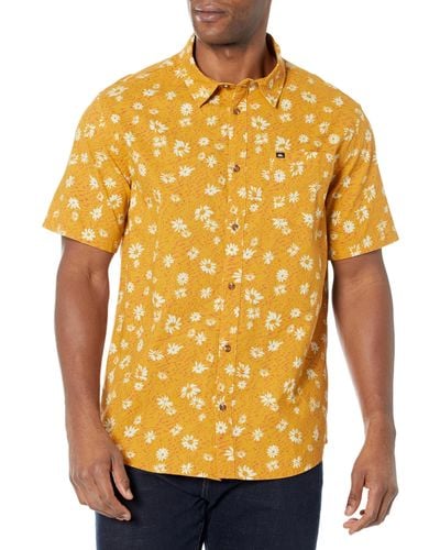 Quiksilver Button Up Woven Top - Yellow