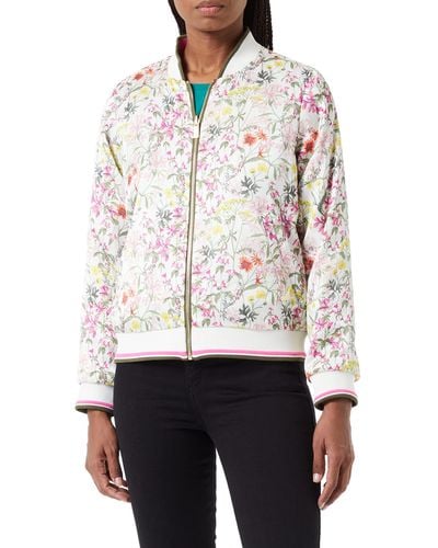 Scotch & Soda Reversible Padded Bomber Jacket In Recycled Polyester - White
