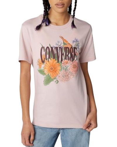 Converse T-shirt Rosa Donna Desert Floreale