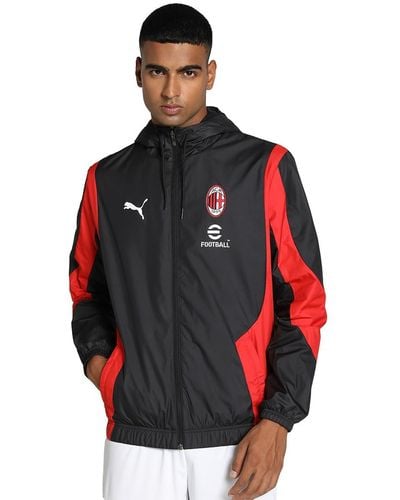 PUMA S Ac Milan Prematch Jacket Black-for All Time Red M