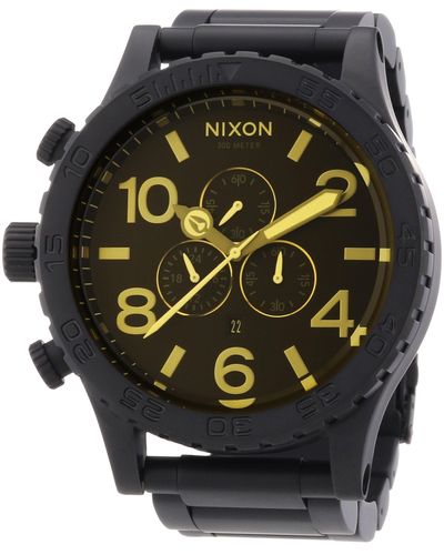Nixon The 51-30 Chrono Quartz Watch With Black Dial Chronograph Display And Black Stainless Steel Bracelet
