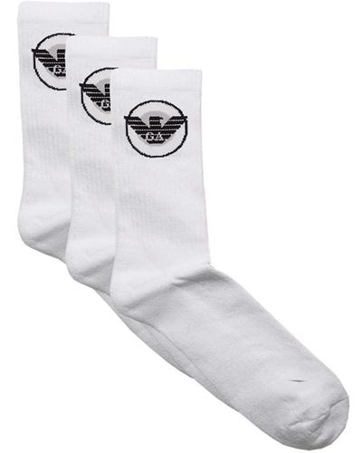 Emporio Armani Underwear Sporty 3 Pack Short Socks - Grau