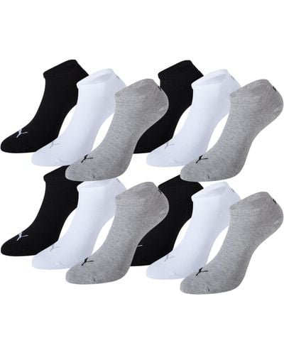 PUMA , Unisex Trainer/sports Socks, Pack Of 12, , Grey / White / Black, 39-42